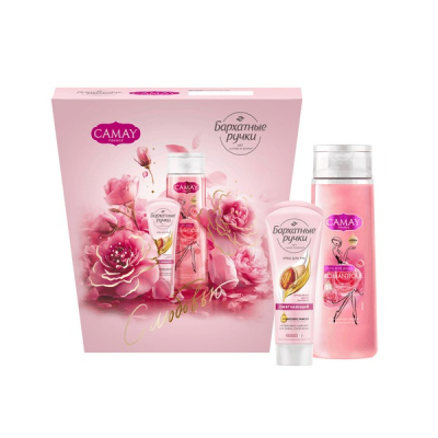 Изображение товара Подарочный набор Camay гель для душа 250 мл и крем Бархатные ручки 80 мл