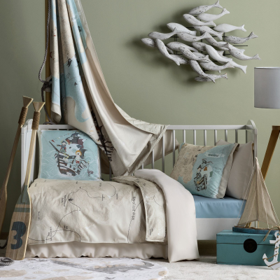 Изображение товара Комплект постельного белья Togas Kids Тортуга бежевый голубой детский 3 предмета