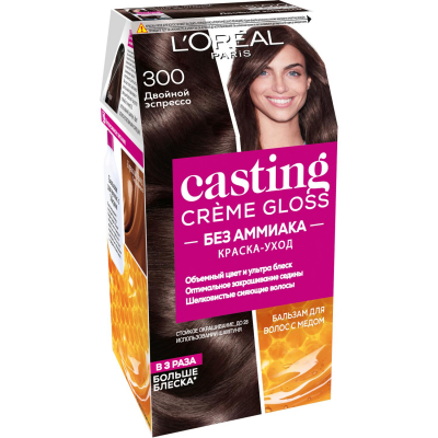 Изображение товара Краска для волос L'Oreal Paris Casting Creme Gloss 300 Двойной эспрессо без аммиака Изображение товара Краска для волос L'Oreal Paris Casting Creme Gloss 300 Двойной эспрессо без аммиака