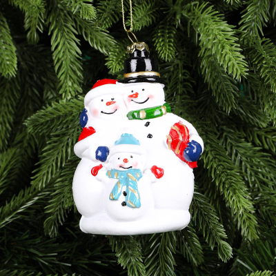 Изображение товара Украшение Царь-Елка рождественское, семья снеговиков 12 см