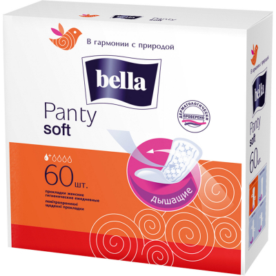 Изображение товара Прокладки Bella Panty Soft 60 шт мягкие и надежные ежедневные средства гигиены