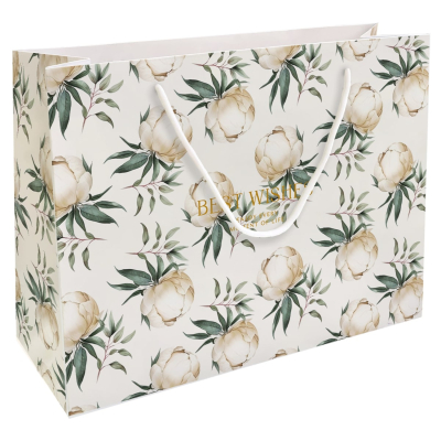 Изображение товара Пакет подарочный Be Smart Peony айвори 36х26 см