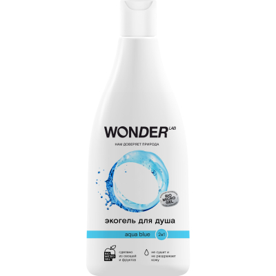 Изображение товара Гель для душа и шампунь WONDER LAB Aqua Blue 2 в 1 свежесть и увлажнение 550 мл