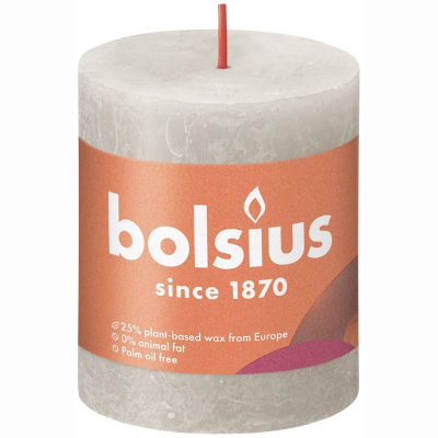 Изображение товара Декоративная свеча Bolsius Rustic Shine 8х6,8 см песочно-серая