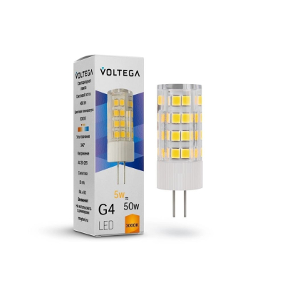 Изображение товара Светодиодная лампа Voltega Simple Capsule 5W G4 3000K Германия Изображение товара Светодиодная лампа Voltega Simple Capsule 5W G4 3000K Германия