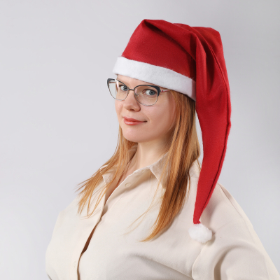 Изображение товара Шапка деда мороза Due Esse Christmas 30х70 см для новогодних праздников
