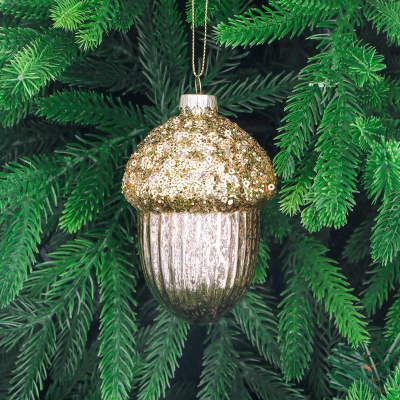 Изображение товара Шар стеклянный Yancheng Shiny новогодний гриб 7x7x10 см