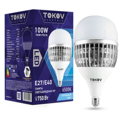 Изображение товара Лампа светодиодная Tokov Electric HP 100w E40 холодный свет Изображение товара Лампа светодиодная Tokov Electric HP 100w E40 холодный свет