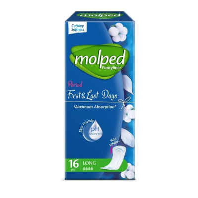 Изображение товара Ежедневные прокладки Molped First&Last Days 16 шт мягкие и надежные Изображение товара Ежедневные прокладки Molped First&Last Days 16 шт мягкие и надежные