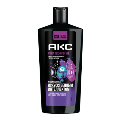 Изображение товара Гель для душа и шампунь АКС Сила технологий 610 мл 3 в 1 для мужчин