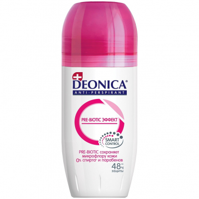 Изображение товара Антиперспирант женский Deonica Pre-Biotic, ролик 50 мл, защита 48 часов