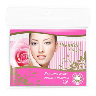 Изображение товара Ватные палочки косметические Premial Classic 200 шт