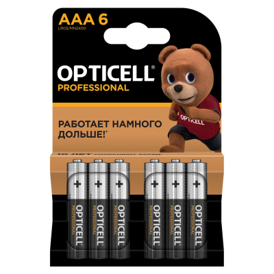 Изображение товара Батарейки Opticell Professional AAA 6шт для устройств стабильно долгий срок службы