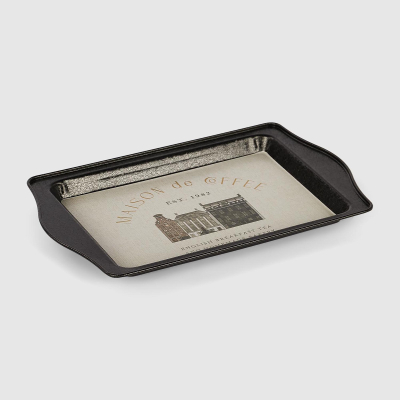 Изображение товара Поднос Evle 160x250 мм текстура linen (Черный/Коричневый/Бежевый)