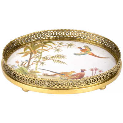 Изображение товара Блюдо Glasar 25х19х5 см из фарфора с бронзой, ручная работа, Китай