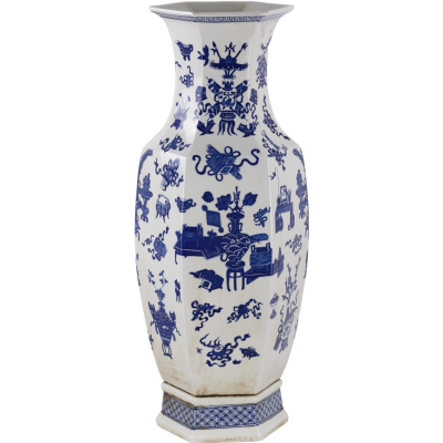 Изображение товара Фарфоровая ваза Glasar белая 23x23x63 см ручной работы для интерьера