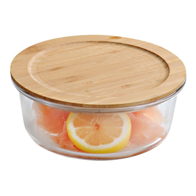 Изображение товара Стеклянный контейнер с бамбуковой крышкой 700 мл Kesper, Германская качество