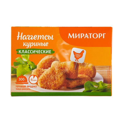 Изображение товара Наггетсы куриные Мираторг Классические 300 г Изображение товара Наггетсы куриные Мираторг Классические 300 г
