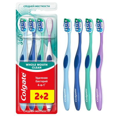 Изображение товара Щетка для зубов Colgate 360 2+2 средней жесткости