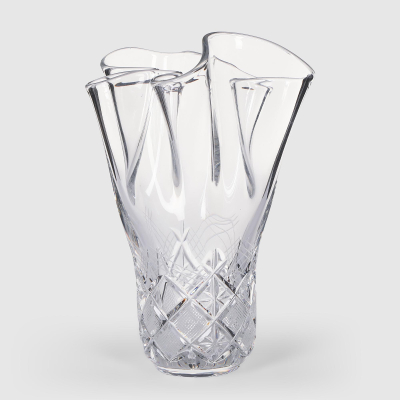 Изображение товара Ваза Неман из свинцового хрусталя 23,5 см ручная работа с рисунком