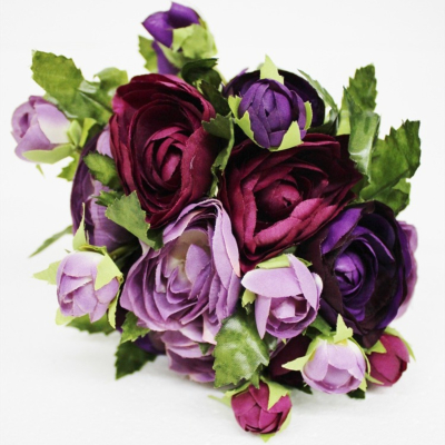 Изображение товара Букет ранункулюсов Конэко-О искусственный, фиолетовый 23 см