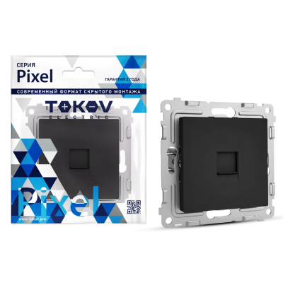 Изображение товара Розетка телефонная Tokov Electric Pixel RJ11 карбоновый цвет