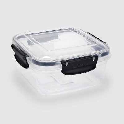 Изображение товара Контейнер для хранения Hometex gold 1250 мл прозрачный и черный для кухни и офиса