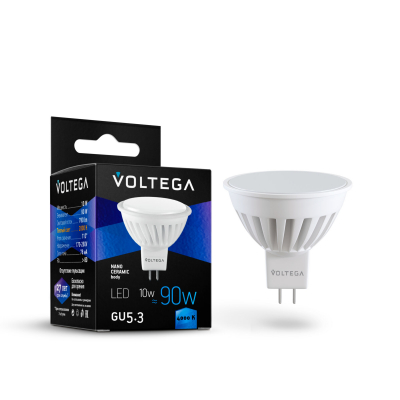 Изображение товара Лампочка Voltega Sofit GU5.3 10W 4000K светодиодная, белая, Германия Изображение товара Лампочка Voltega Sofit GU5.3 10W 4000K светодиодная, белая, Германия