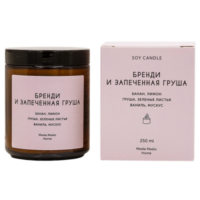 Изображение товара Свеча Meela Meelo Home бренди и запеченная груша 250 мл