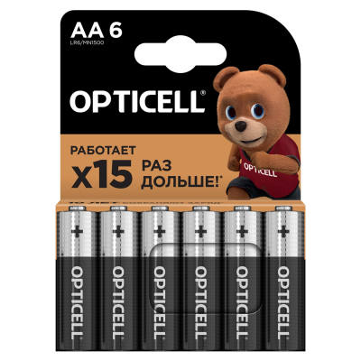 Изображение товара Щелочные батарейки Opticell Basic AA 6шт для различных устройств Изображение товара Щелочные батарейки Opticell Basic AA 6шт для различных устройств