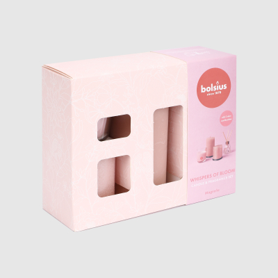 Изображение товара Подарочный набор Bolsius whispers of bloom 3 свечи и аромадиффузор