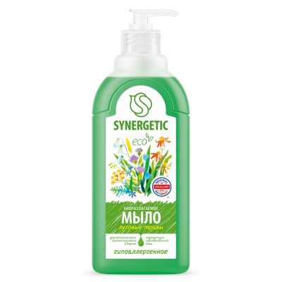 Изображение товара Гипоаллергенное жидкое мыло Synergetic Луговые травы 0,5 л Изображение товара Гипоаллергенное жидкое мыло Synergetic Луговые травы 0,5 л