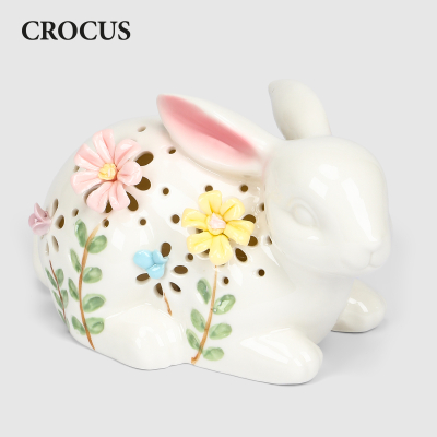 Изображение товара Фигурка Crocus кролик фарфоровый с LED 10х18 см