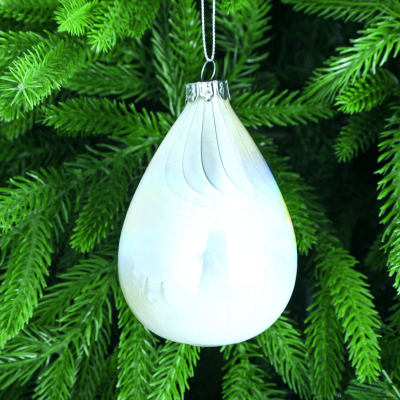 Изображение товара Игрушка ёлочная Yancheng Shiny стеклянная перламутровая 8х8х11 см