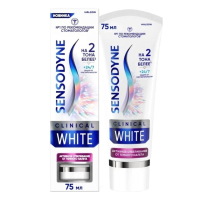 Изображение товара Зубная паста Sensodyne отбеливающая от темного налета 75 мл - борьба с налетом и чувствительностью Изображение товара Зубная паста Sensodyne отбеливающая от темного налета 75 мл - борьба с налетом и чувствительностью