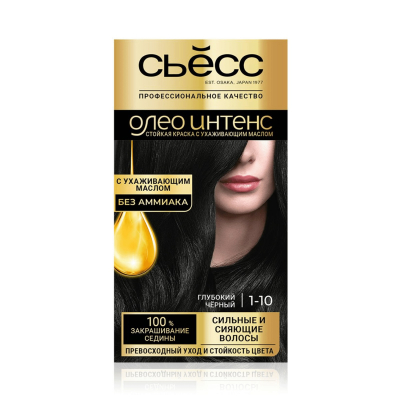Изображение товара Краска для волос Syoss Oleo Intense 1-10 Глубокий черный без аммиака 50 мл
