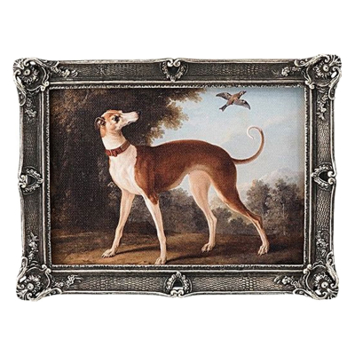 Изображение товара Картина в прямоугольной раме Glasar рыжая собака, смотрящая в небо на пролетающую мимо птицу, масло, 16x2x21 см