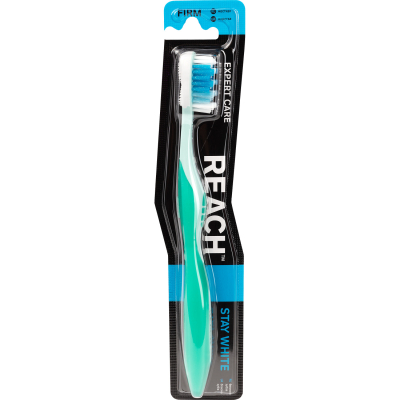 Изображение товара Зубная щетка Reach Stay White жесткая White-Green для белизны зубов и гигиены полости рта Изображение товара Зубная щетка Reach Stay White жесткая White-Green для белизны зубов и гигиены полости рта