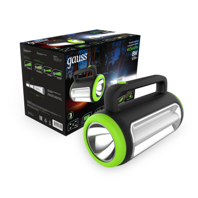 Изображение товара Фонарь Gauss GFL603 LED диммируемый 8W 500lm прожекторный аккумулятор Изображение товара Фонарь Gauss GFL603 LED диммируемый 8W 500lm прожекторный аккумулятор