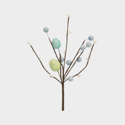 Изображение товара Ветка Anna Lafarg ветка с зелеными яйцами, 20 см