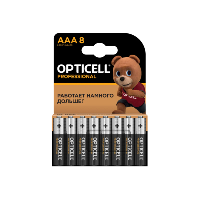 Изображение товара Батарейки Opticell Professional AAA 8 шт универсальные щелочные 1,5 В длительный срок хранения