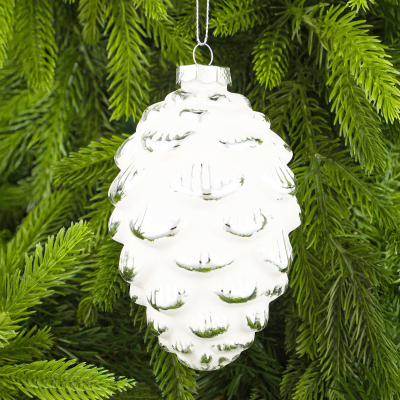 Изображение товара Стеклянный новогодний шар шишка 8х8х13 см для елки