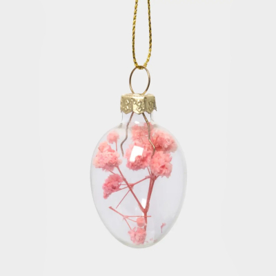 Изображение товара Декоративная подвеска Anna Lafarg - розовые сухоцветы в яйце, 4 см