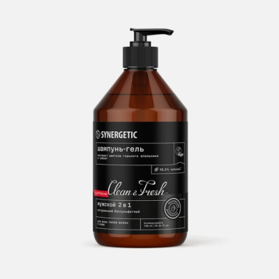 Изображение товара Бессульфатный мужской шампунь-гель 2 в 1 Synergetic 750 мл