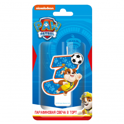 Изображение товара Свеча на торт Щенячий патруль Цифра 3 вид 2