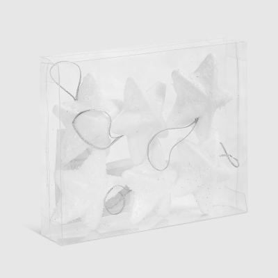 Изображение товара Набор подвесок Due Esse Christmas звезда 6 см 6 шт праздничные елочные украшения