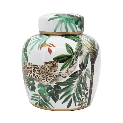 Изображение товара Стильная ваза с крышкой Glasar из фарфора 20x20x24 см