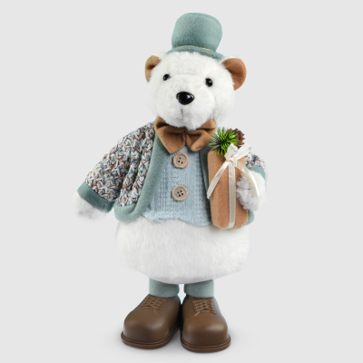 Изображение товара Фигура Sote Toys Медведь рождество 35 см бело-голубая декоративная новогодняя фигура