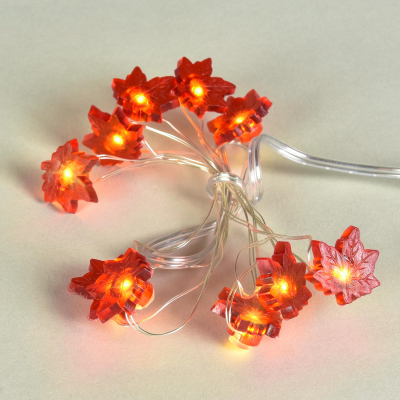 Изображение товара Гирлянда новогодняя Best Technology 10 LED на батарейках красный лист