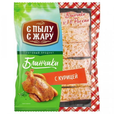Изображение товара Блины С пылу С жару, с курицей, 360 г Изображение товара Блины С пылу С жару, с курицей, 360 г